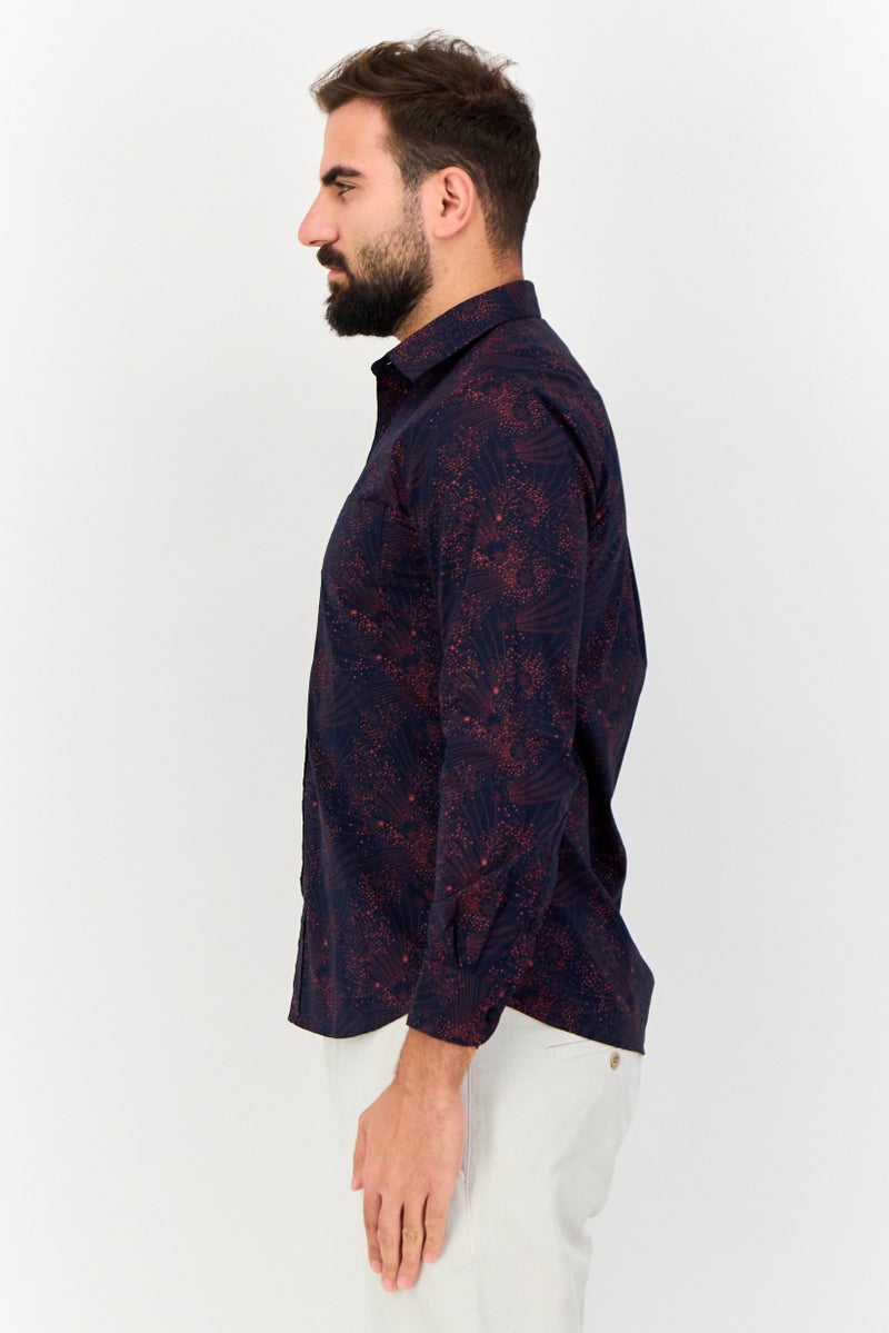 Kenneth Cole قميص رجالي بأكمام طويلة بتصميم مطبوع متعدد الألوان، مقاس عادي - Image 2